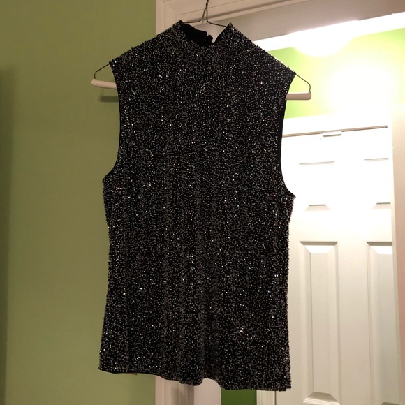 Carlisle Tops - Carlisle beaded mock neck top size 10